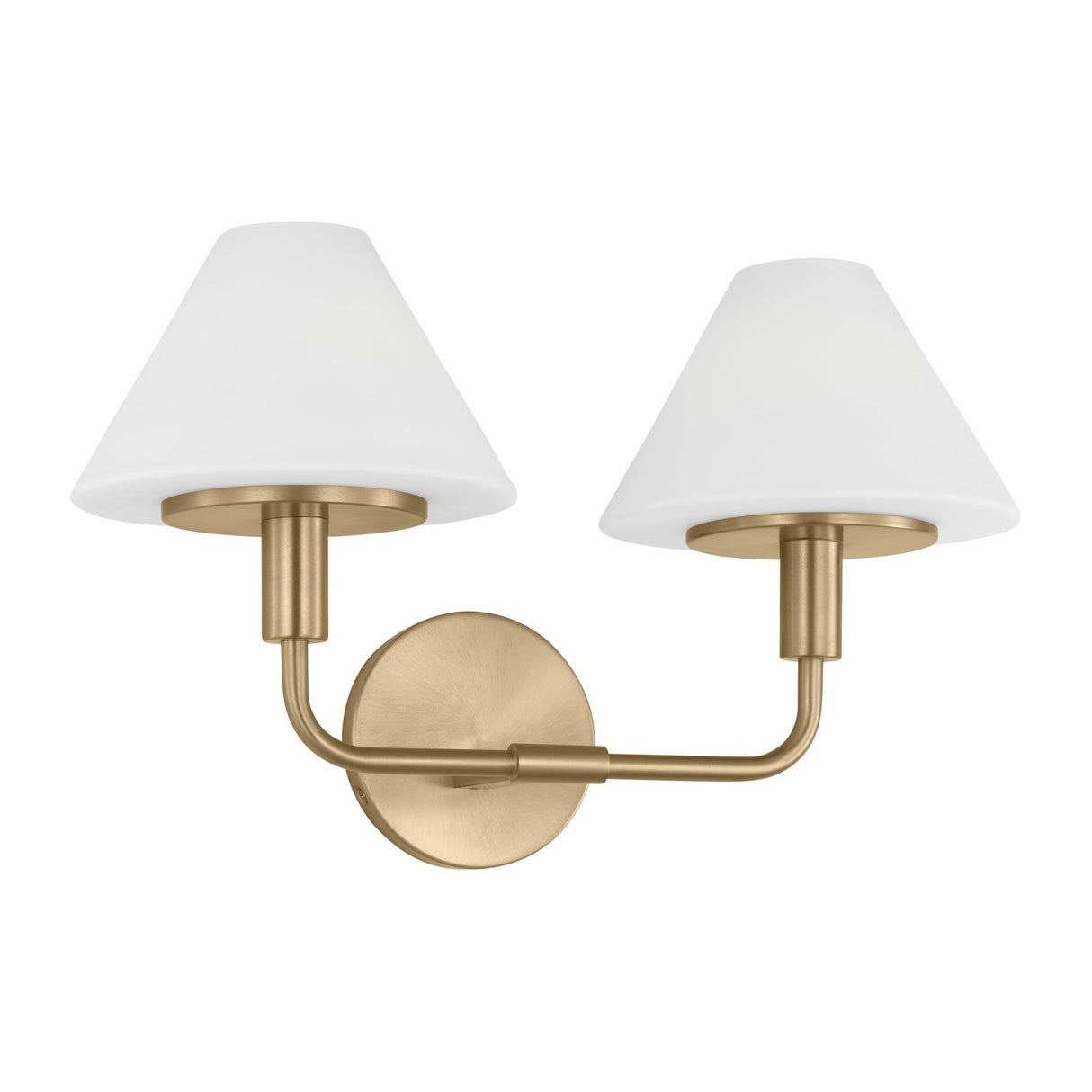 Dean 2 Light Vanity, Satin Brass and Opal Glass
