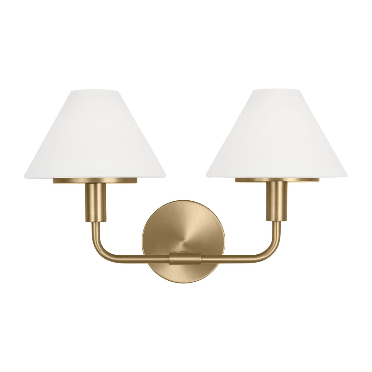 Dean 2 Light Vanity, Satin Brass and Opal Glass