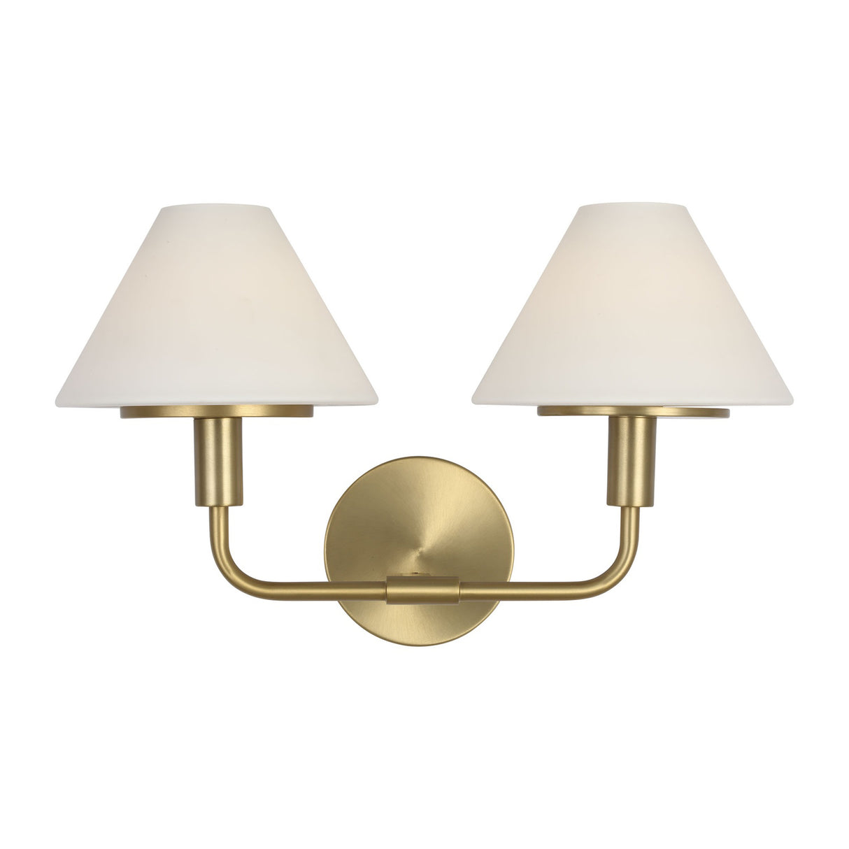 Dean 2 Light Vanity, Satin Brass and Opal Glass