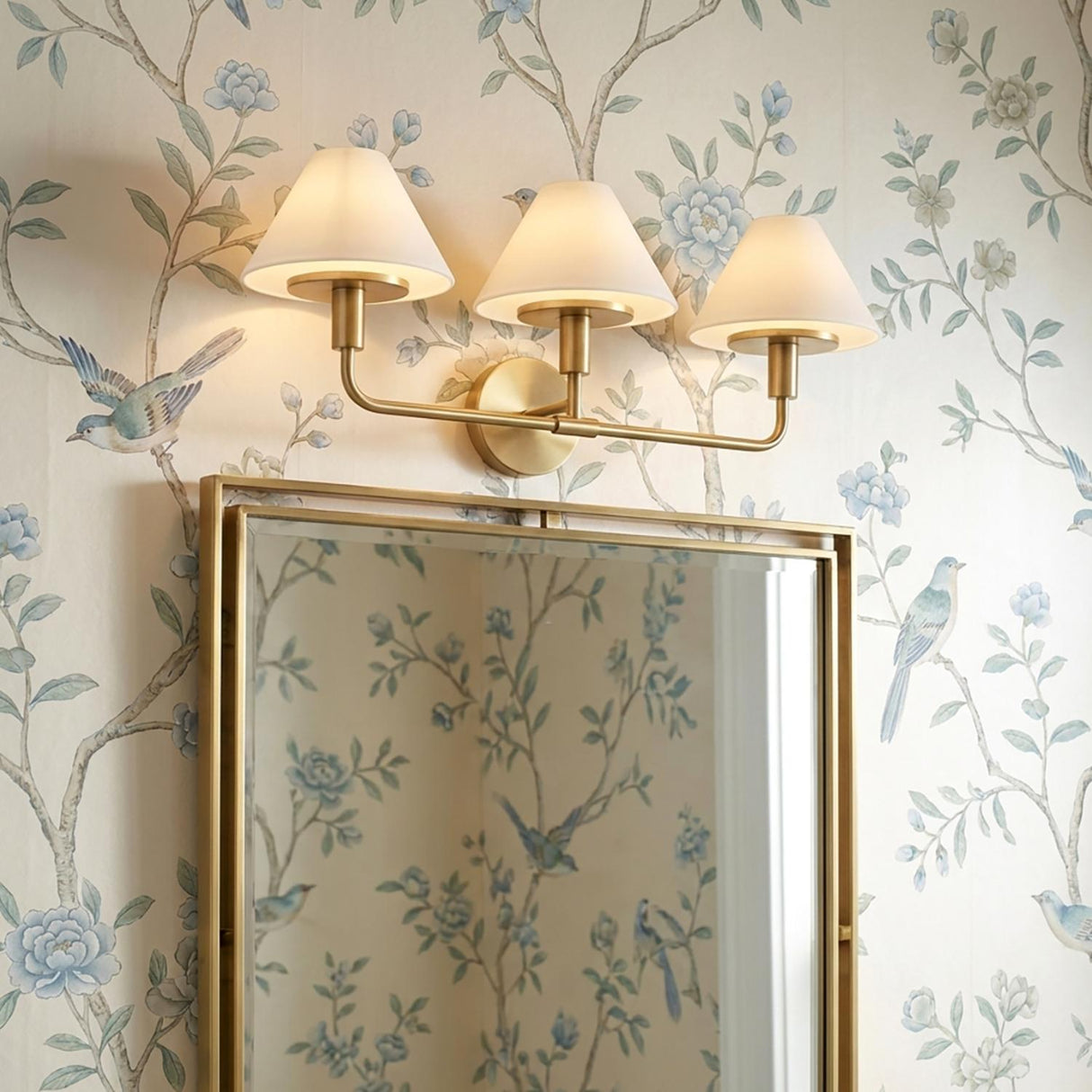 Dean 3 Light Vanity, Satin Brass and Opal Glass