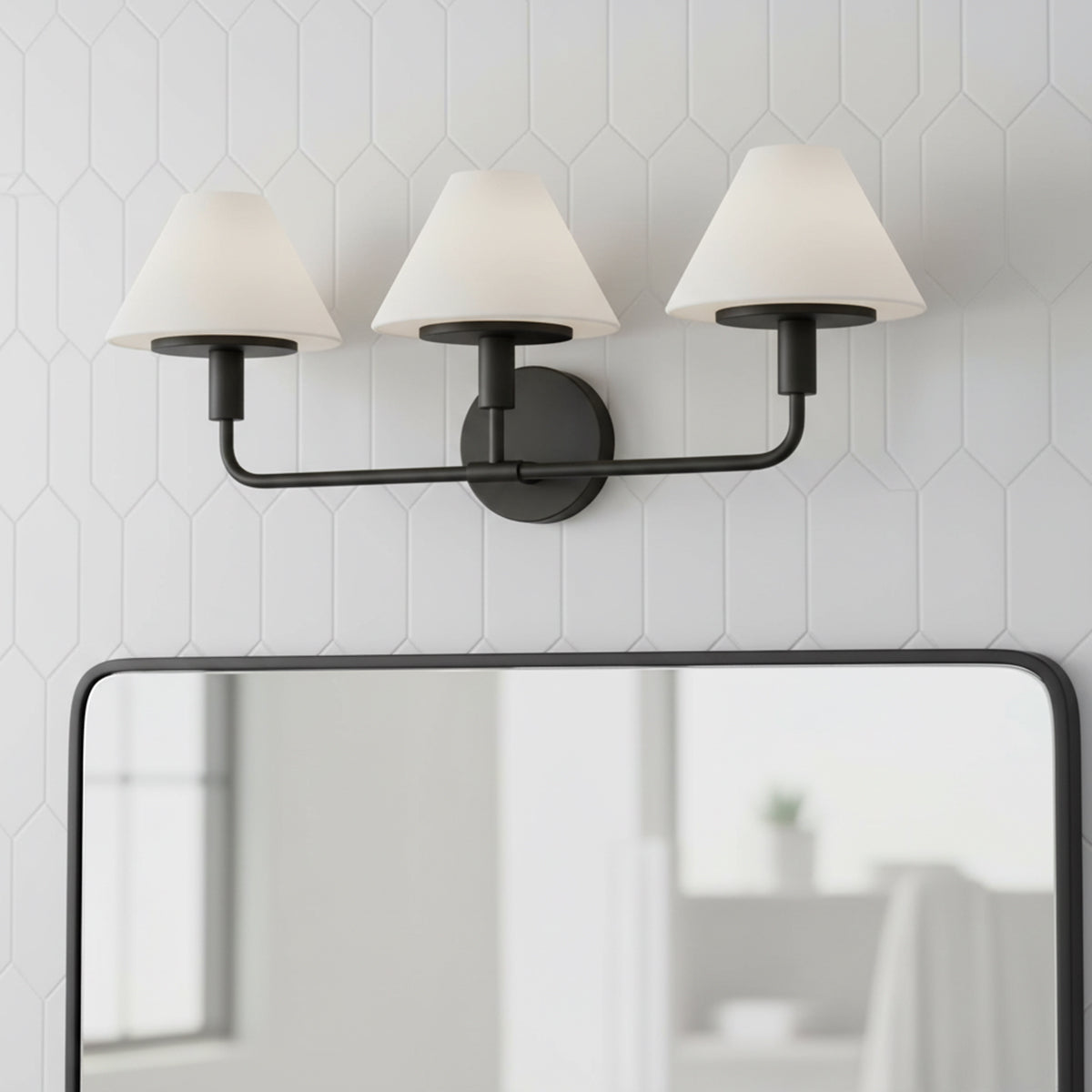 Dean 3 Light Vanity for Modern home with Matte Black accents