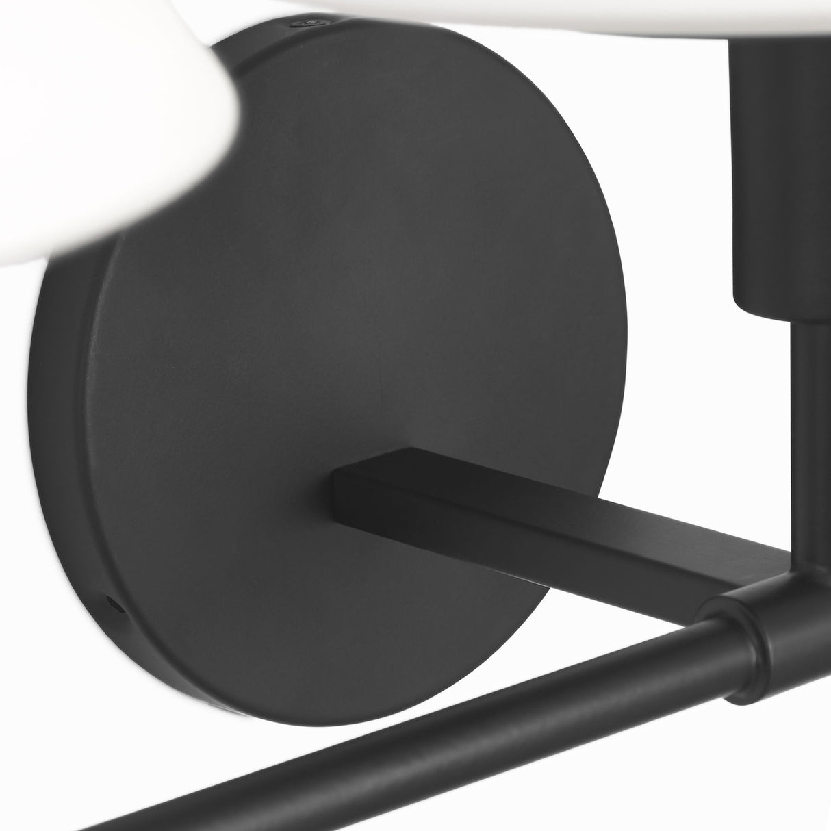 Dean 3 Light Vanity, Matte Black and Opal Glass