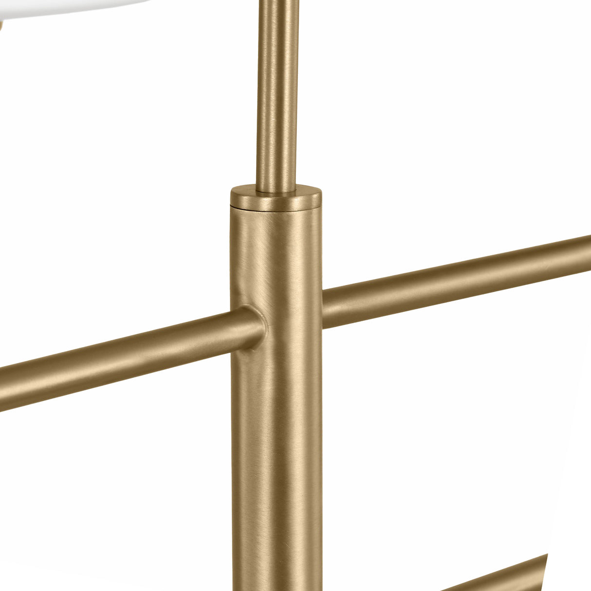 Dean 4 Light Chandelier 50", Satin Brass and Opal Glass