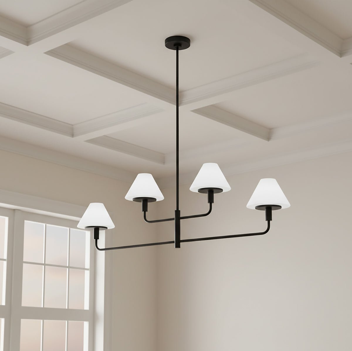 Dean 4 Light Chandelier 50" for Modern home with Cream walls