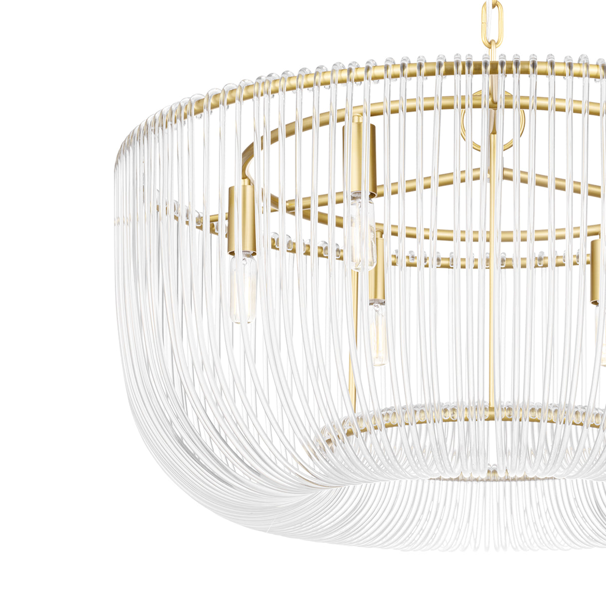 Amir Medium Chandelier 28", Modern Brass