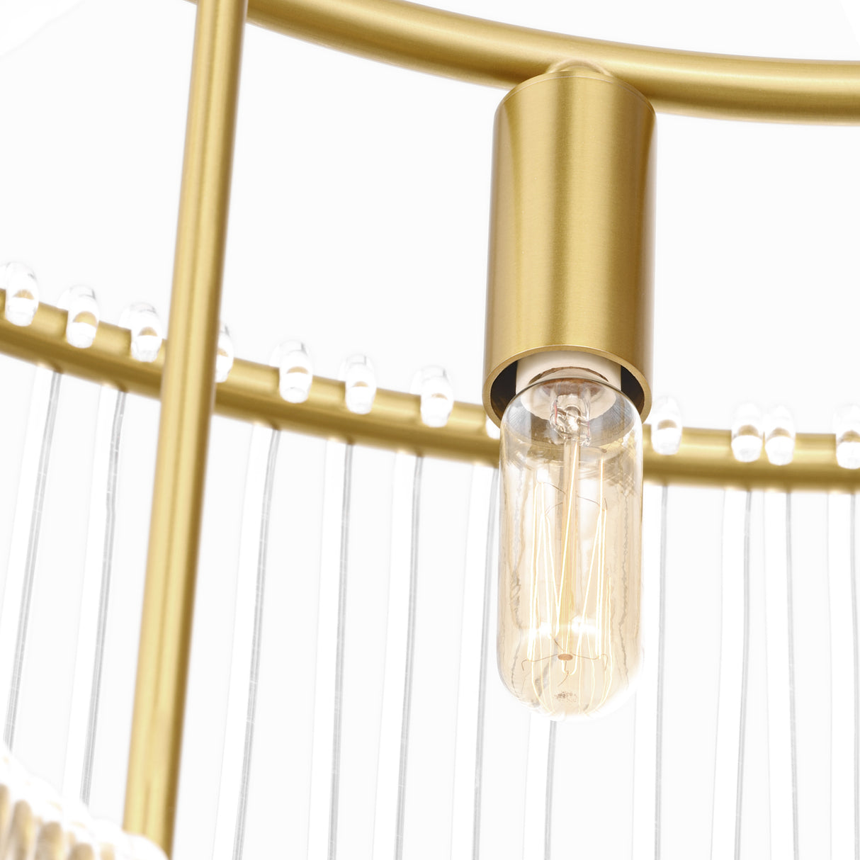 Amir Medium Chandelier 28", Modern Brass