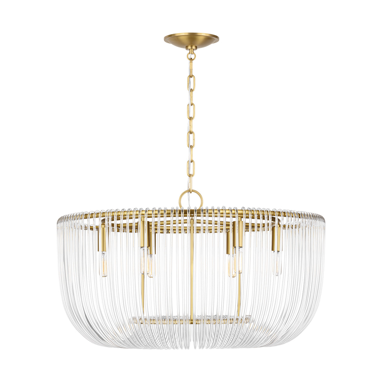Amir Medium Chandelier 28", Modern Brass