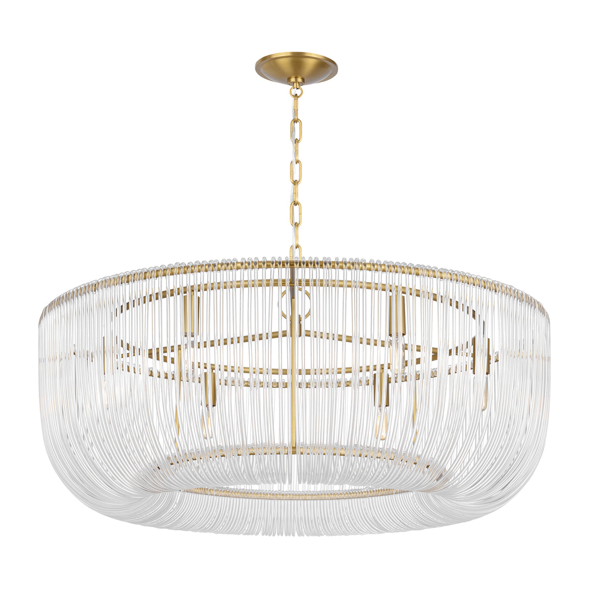 Amir Large Chandelier 36", Modern Brass