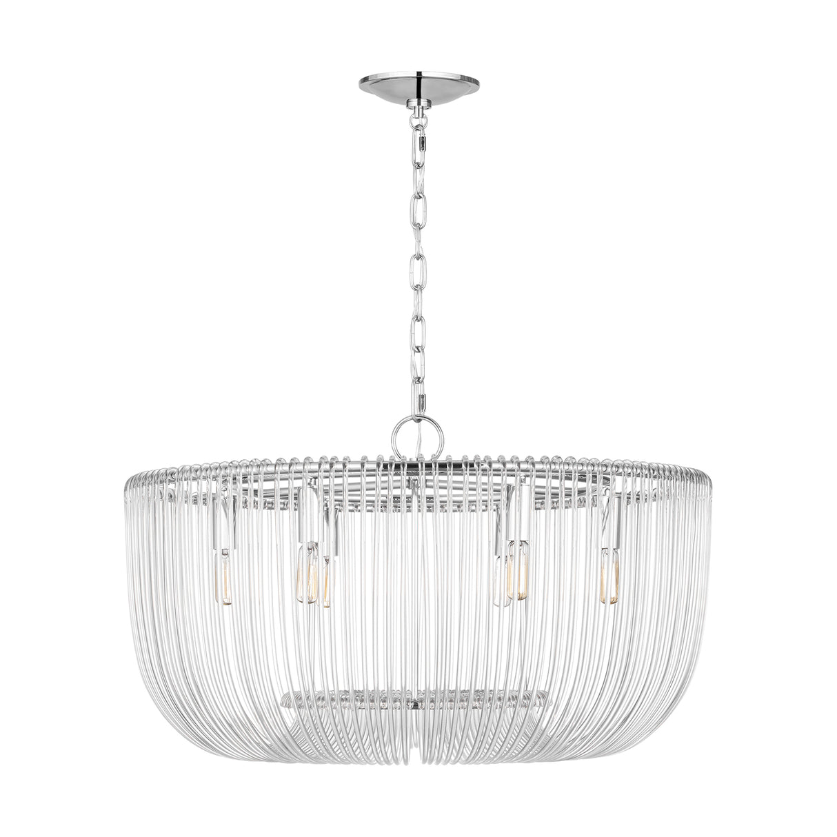 Amir Medium Chandelier 28", Polished Nickel