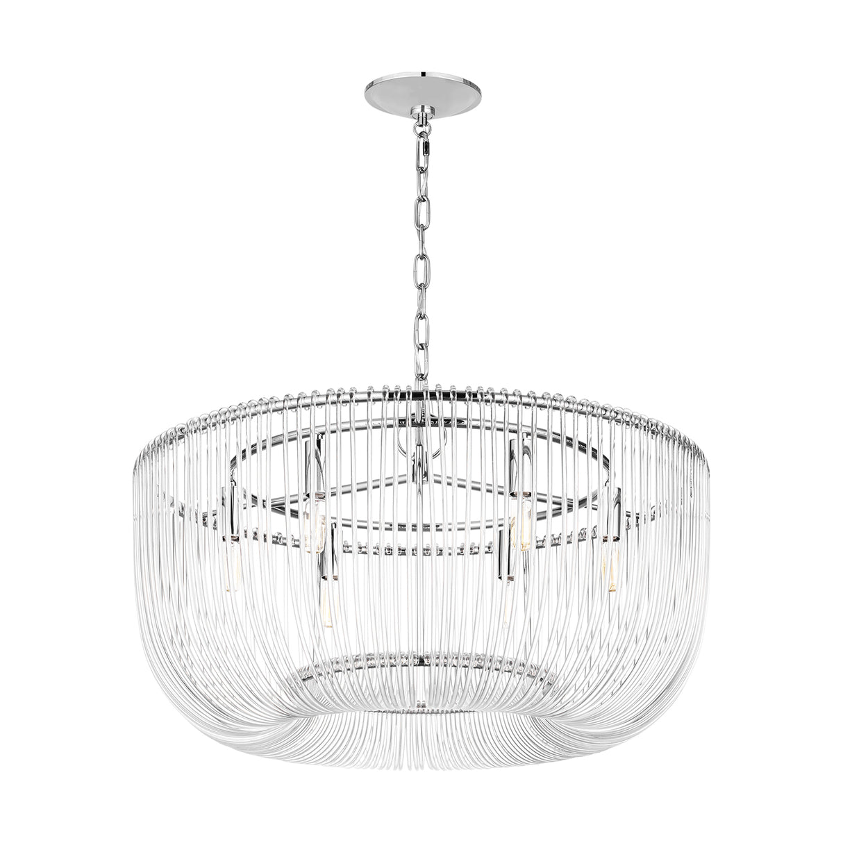 Amir Medium Chandelier 28", Polished Nickel
