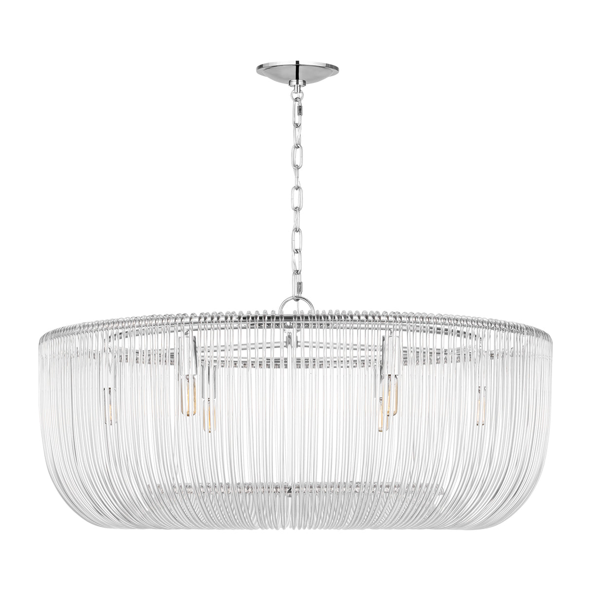 Amir Large Chandelier 36", Polished Nickel