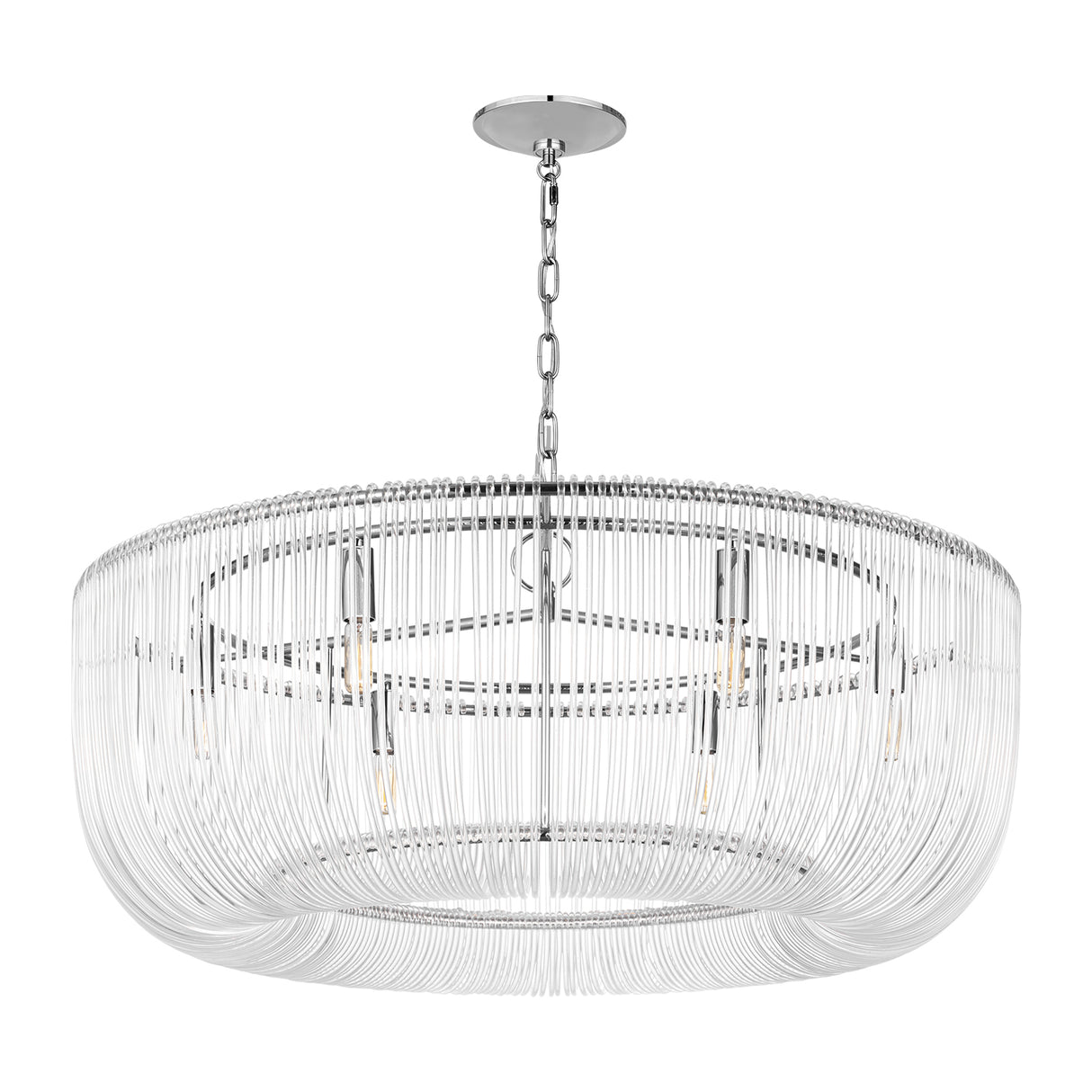 Amir Large Chandelier 36", Polished Nickel
