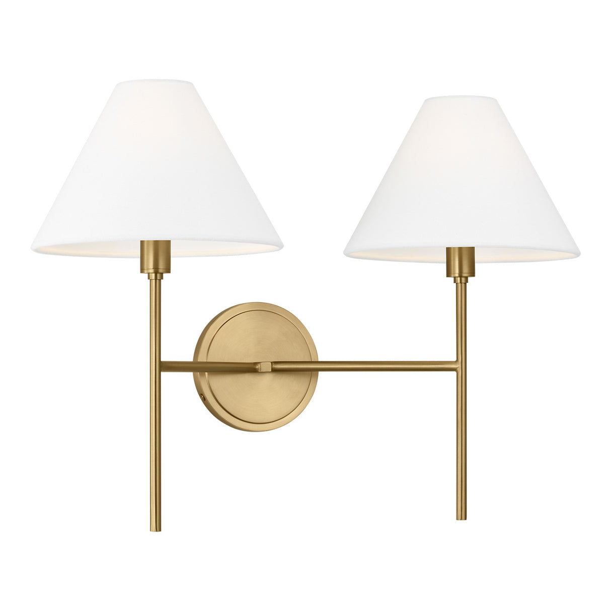 Bryson Double Wall Sconce 14", Modern Brass