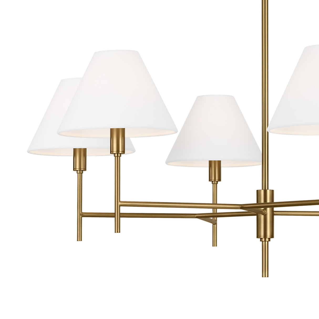 Bryson 6 Light Chandelier 36", Modern Brass