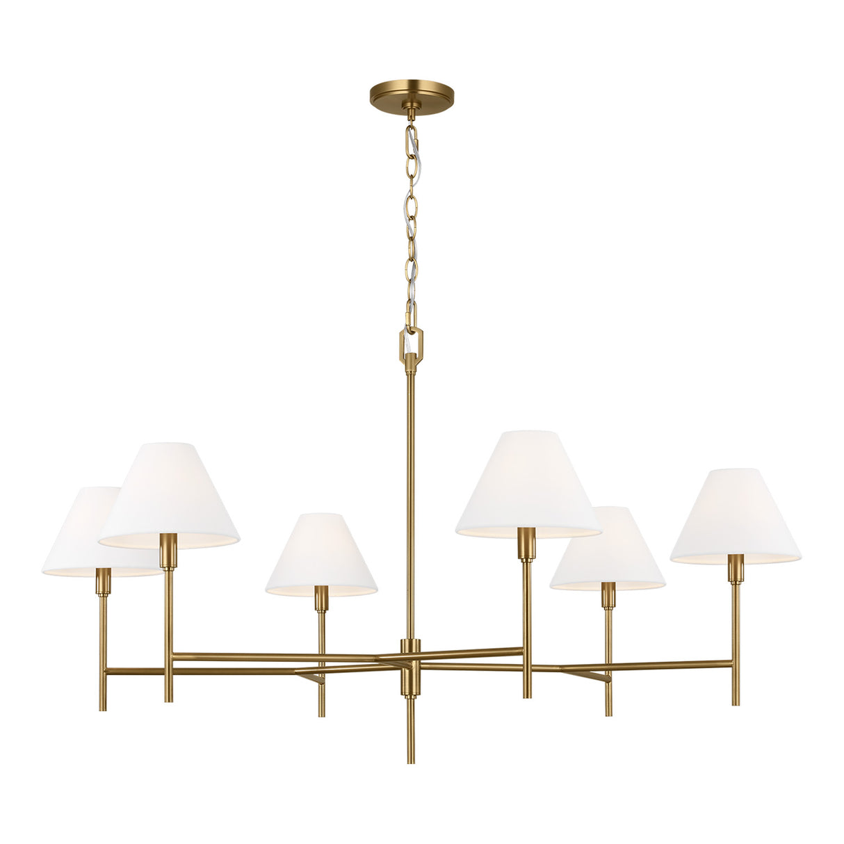Bryson 6 Light Chandelier 48", Modern Brass