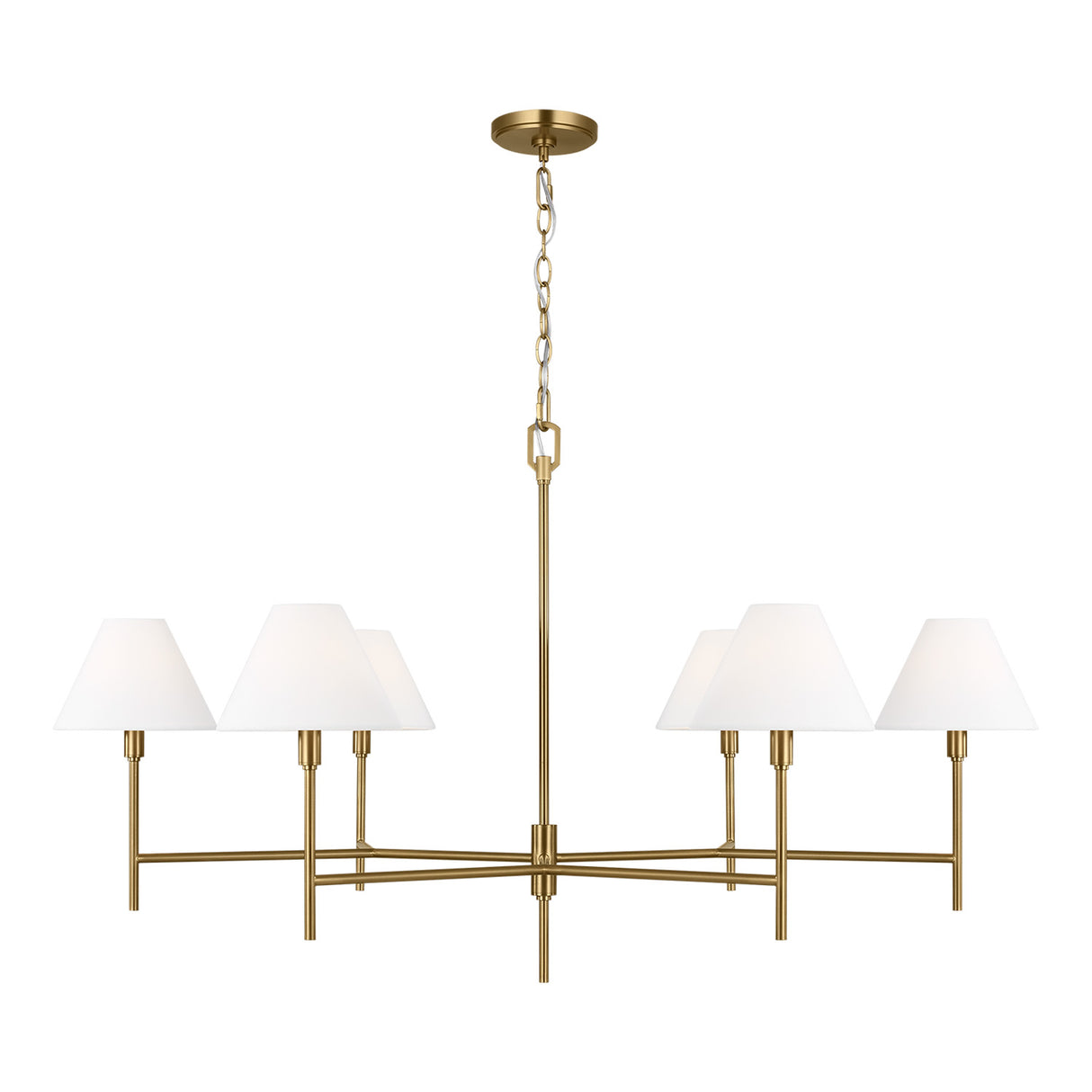 Bryson 6 Light Chandelier 48", Modern Brass