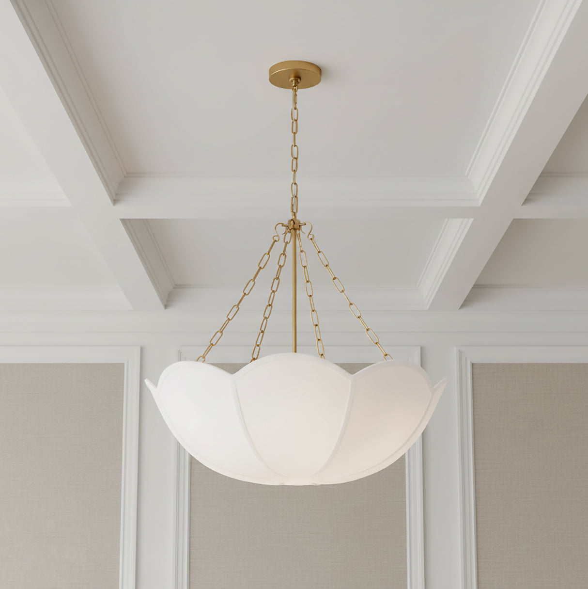 Ava Pendant 24, Modern Brass for Transitional home with White Walls