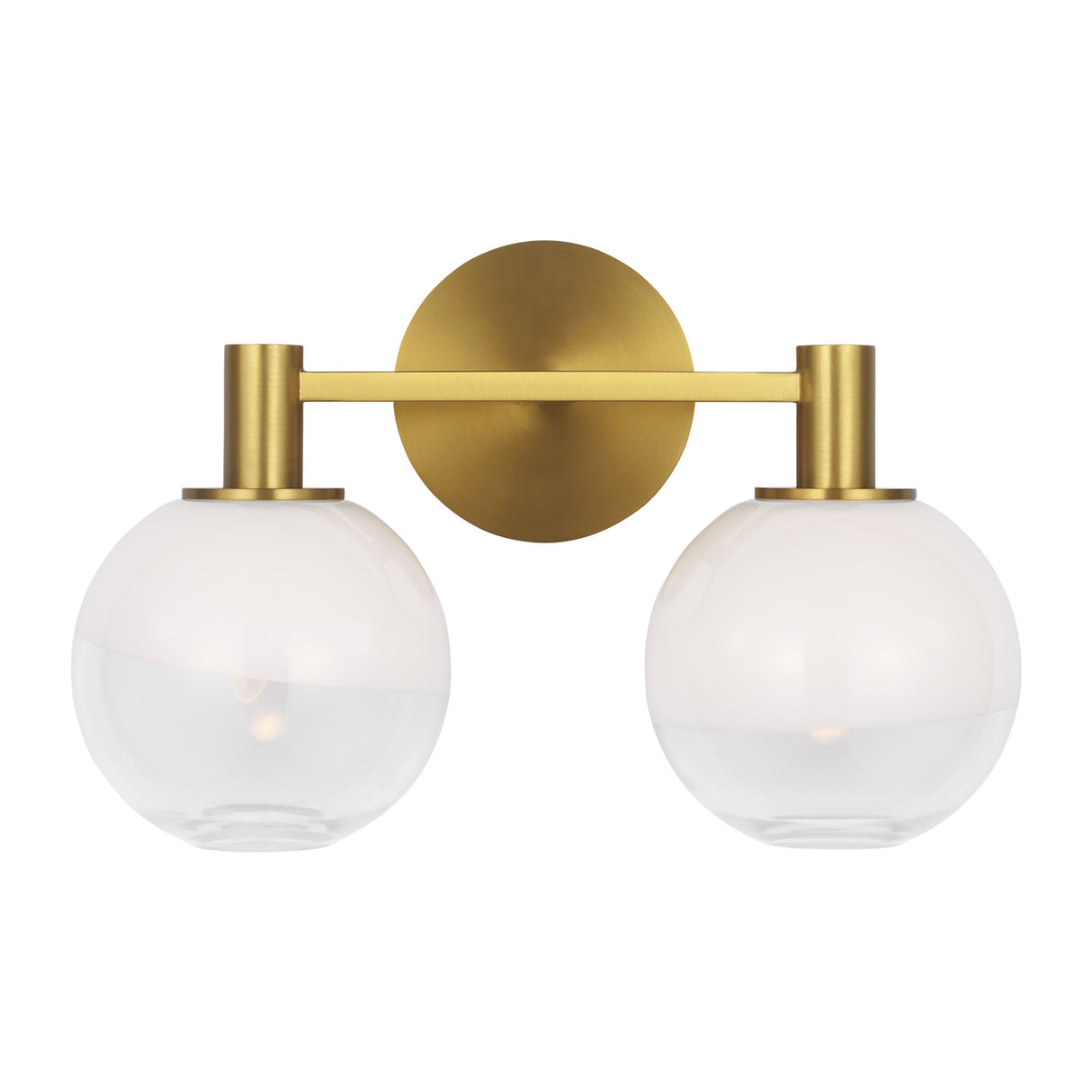 Merrick 2 Light Vanity, Modern Brass