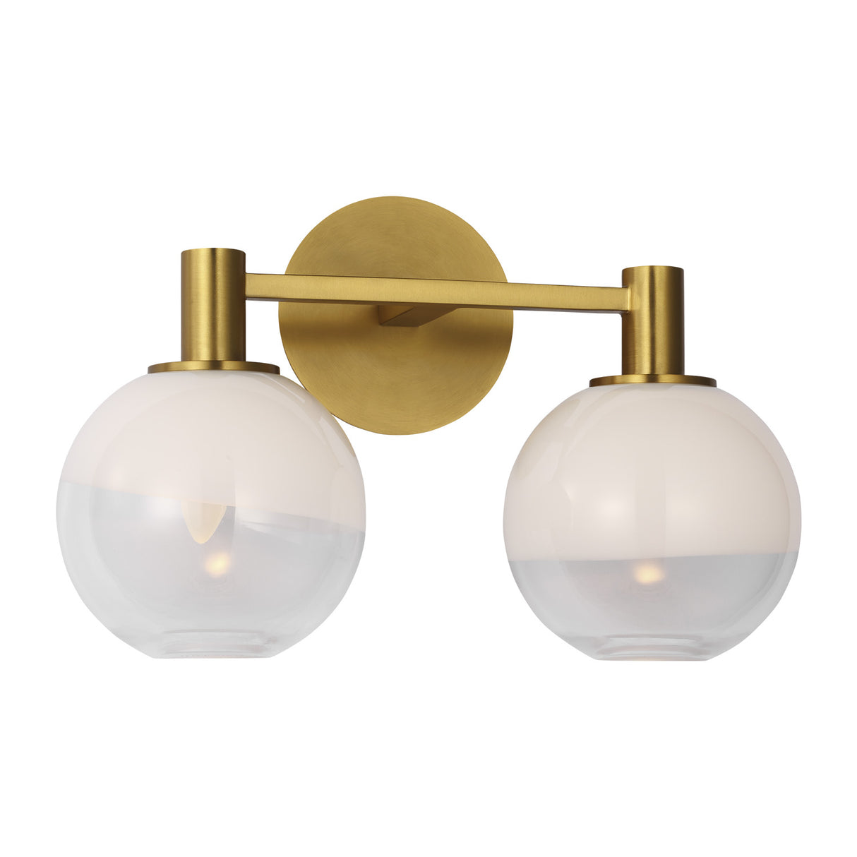 Merrick 2 Light Vanity, Modern Brass