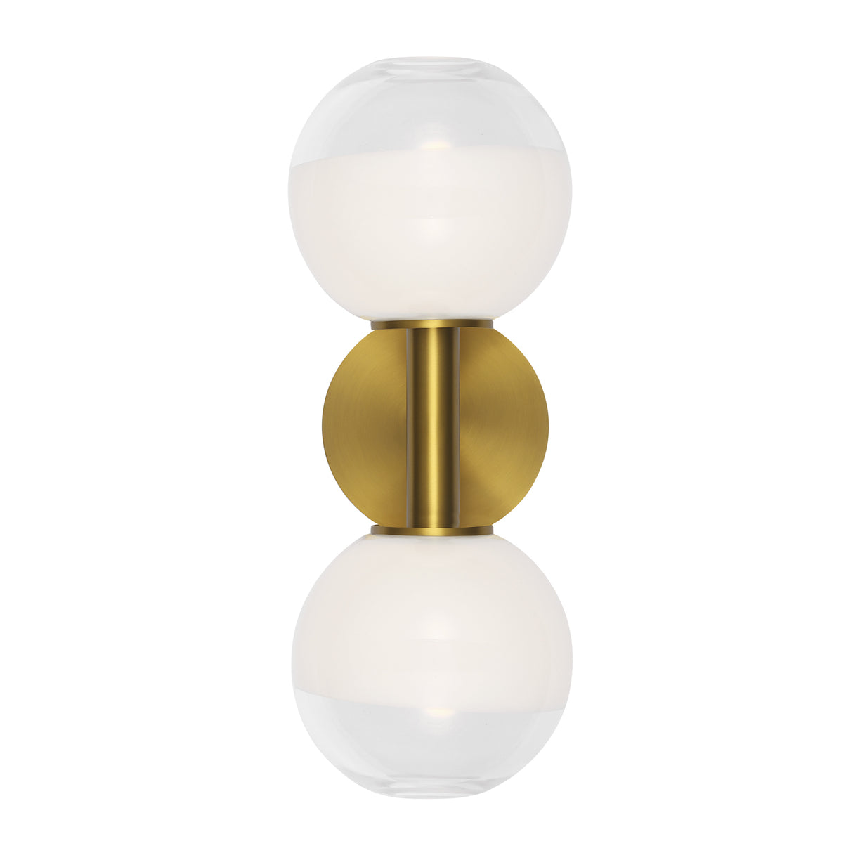 Merrick 2 Light Wall Sconce 15", Modern Brass