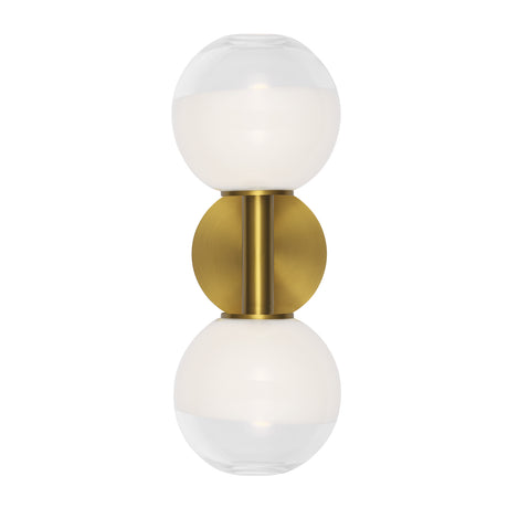 Merrick 2 Light Wall Sconce 15", Modern Brass