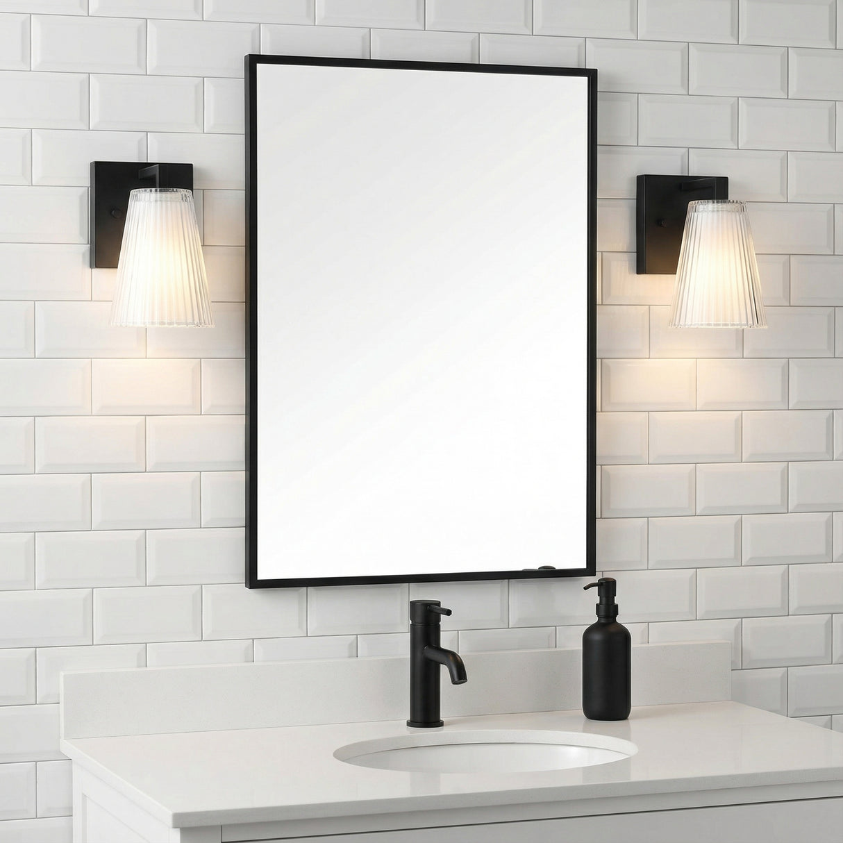 Margot Wall Sconce 8" for Modern home with White Subway Tile
