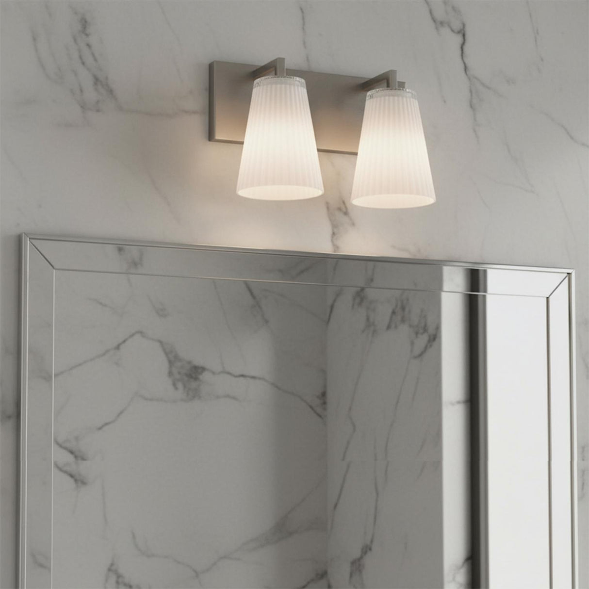 Margot 2 Light Vanity, Brushed Nickel