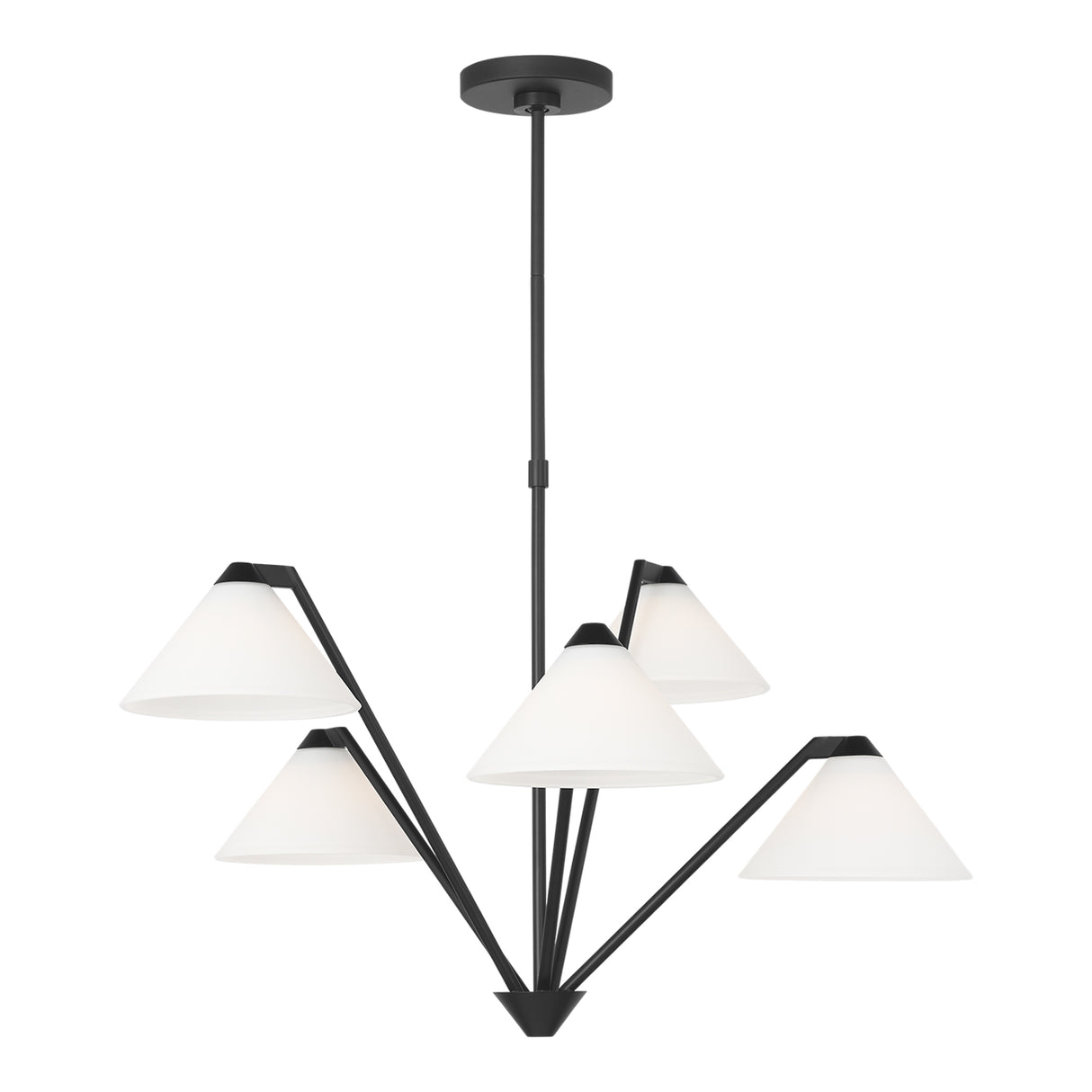 Odalyn 5 Light Chandelier 31", Matte Black