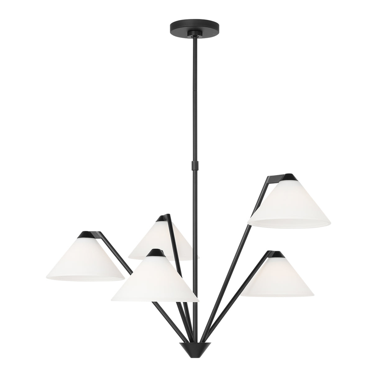 Odalyn 5 Light Chandelier 31", Matte Black