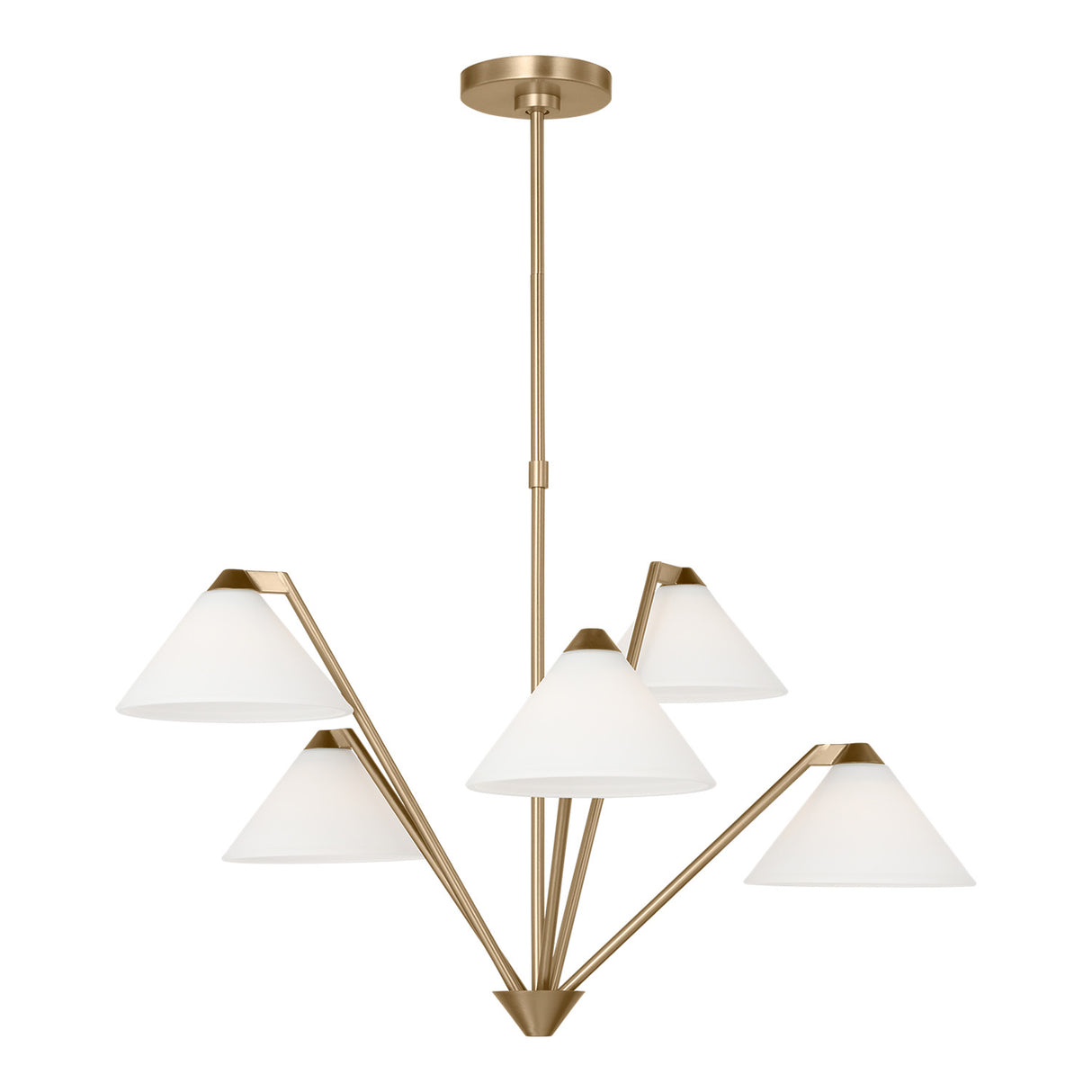 Odalyn 5 Light Chandelier 31", Satin Brass
