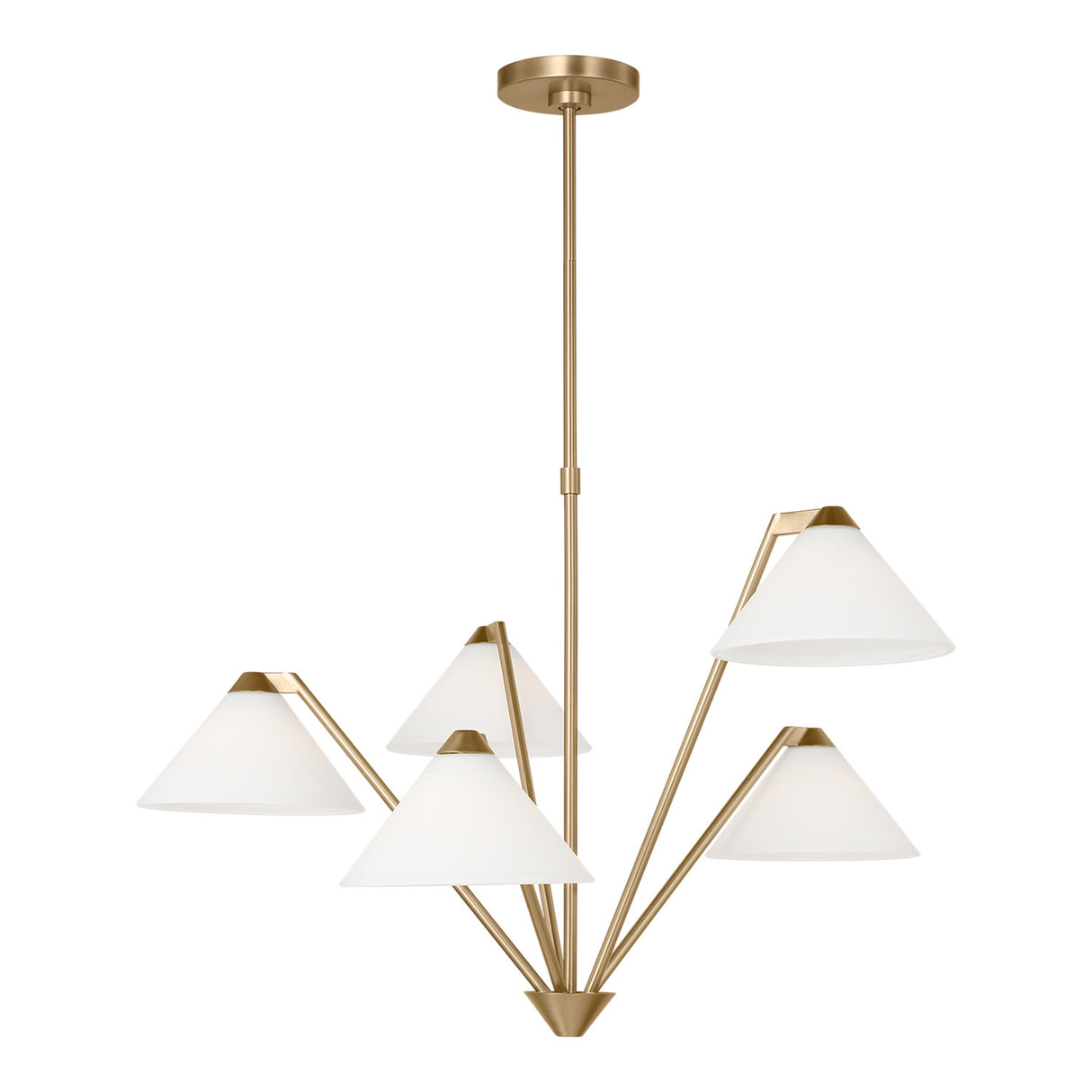 Odalyn 5 Light Chandelier 31", Satin Brass