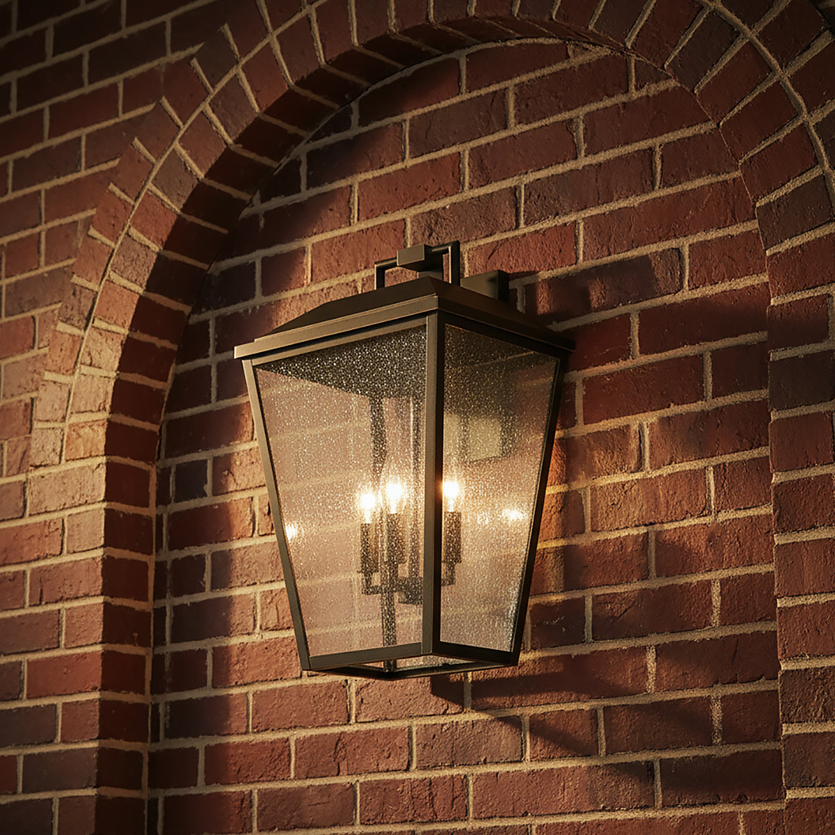 Harrison Outdoor Extra Large Wall Light 19", Old Bronze for Traditional home with Red Brick