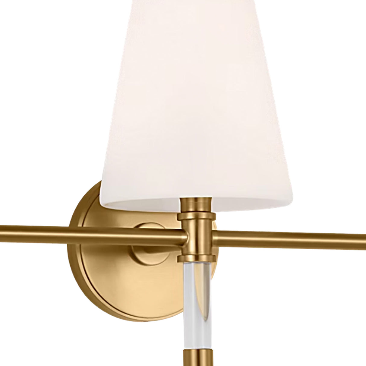 Audrey 3 Light Vanity, Modern Brass and Milk Glass
