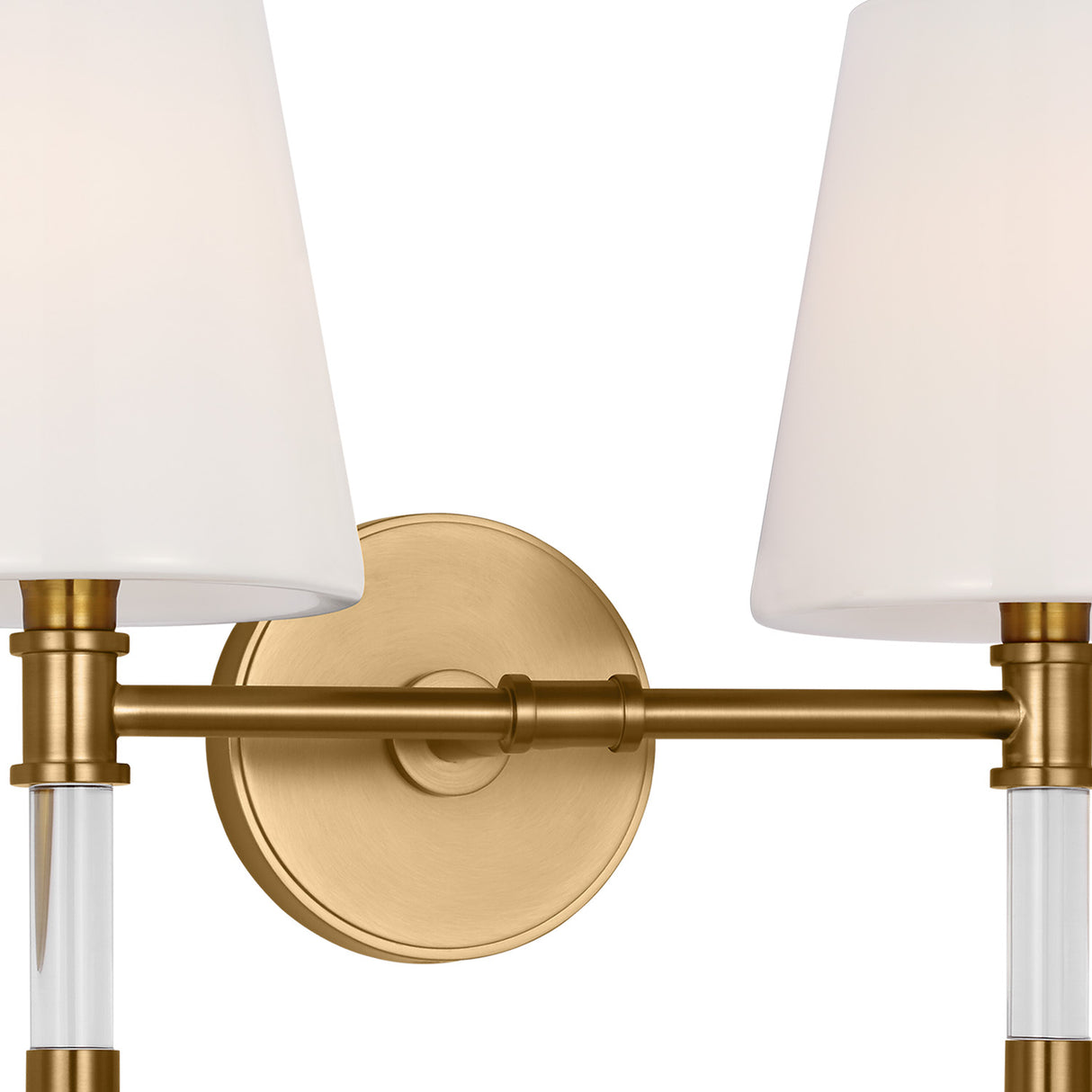 Audrey 4 Light Vanity, Modern Brass and Milk Glass