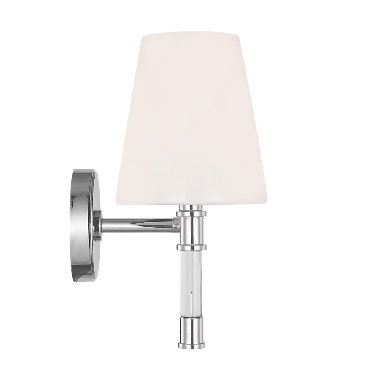 Audrey 2 Light Vanity, Polished Nickel and Milk Glass