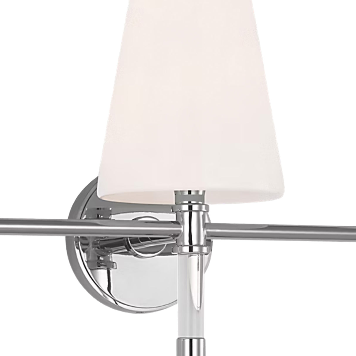 Audrey 3 Light Vanity, Polished Nickel and Milk Glass