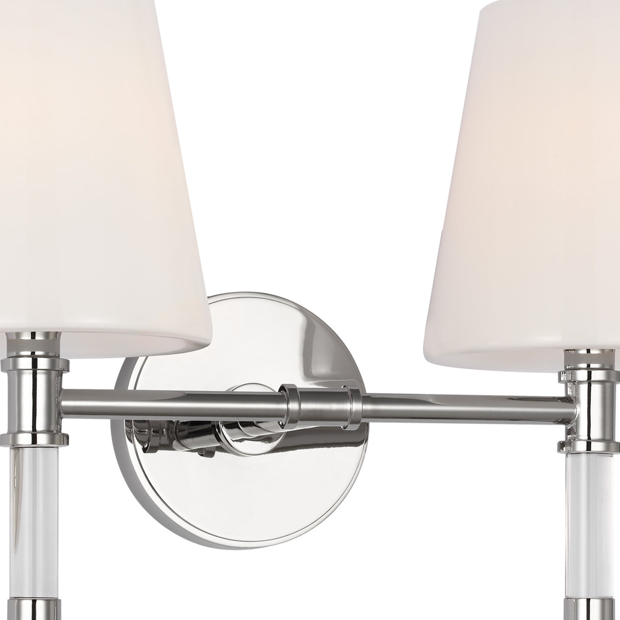Audrey 4 Light Vanity, Polished Nickel and Milk Glass