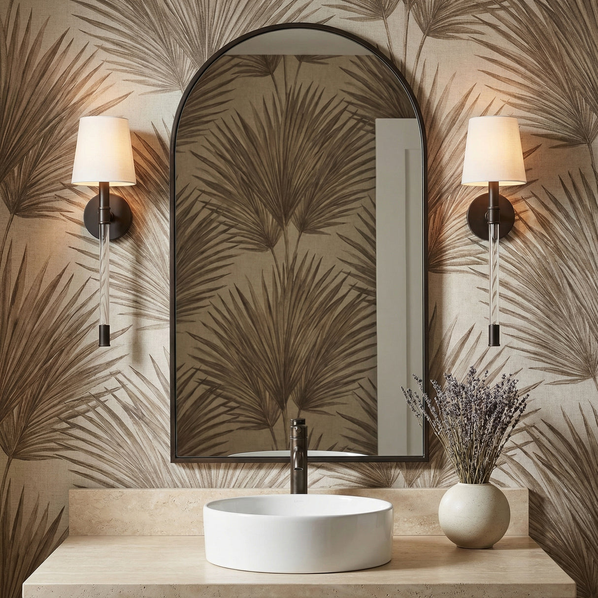 Audrey Wall Sconce 19" for Transitional home with Beige Siding