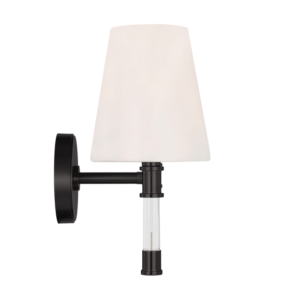 Audrey 2 Light Vanity, Aged Iron and Milk Glass
