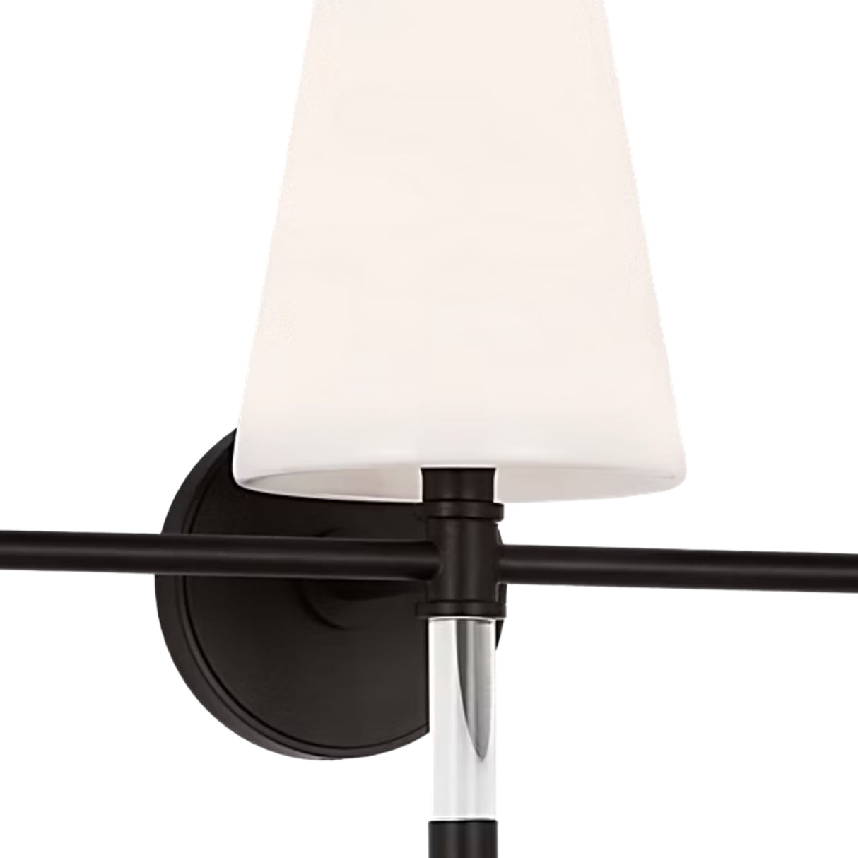 Audrey 3 Light Vanity, Aged Iron and Milk Glass