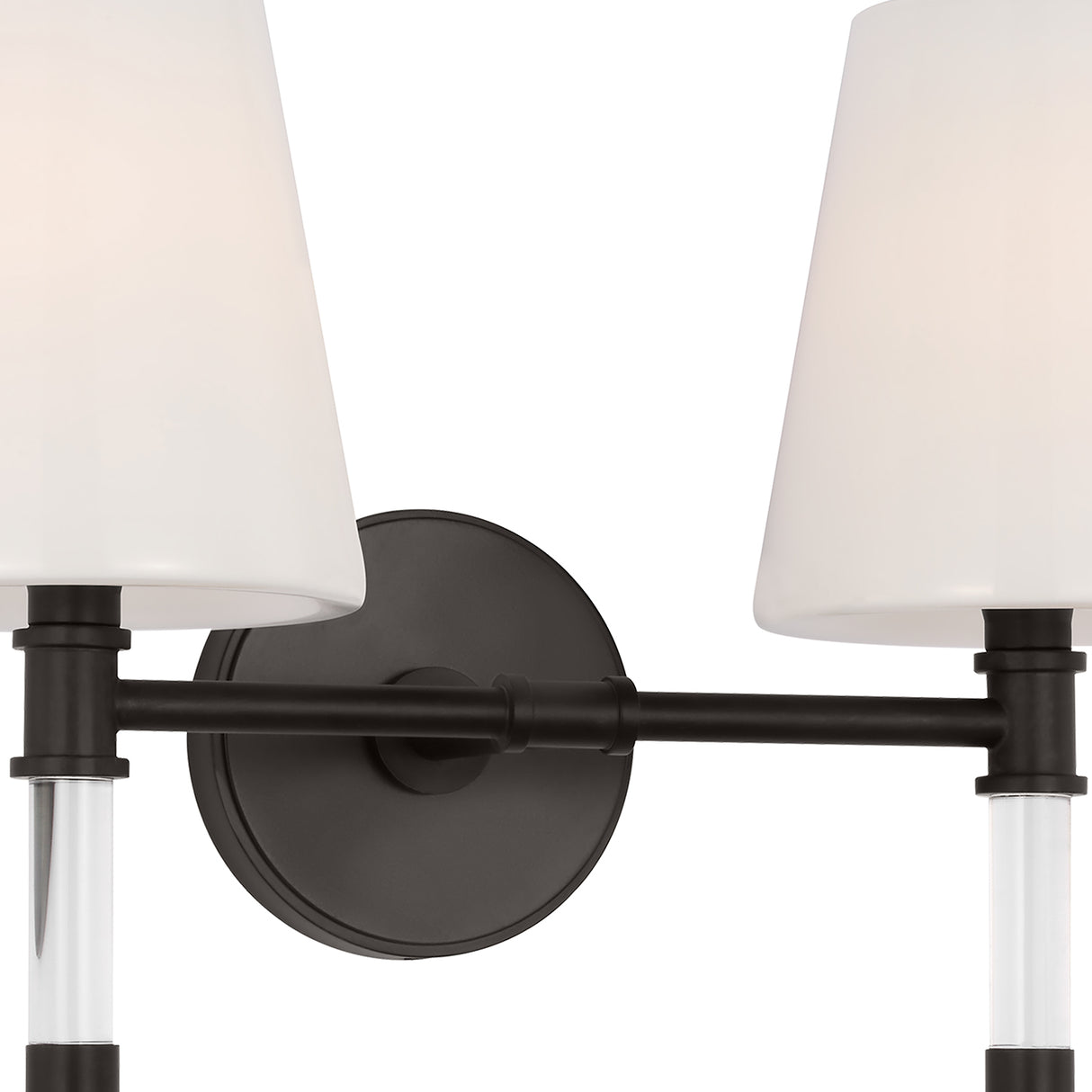 Audrey 4 Light Vanity, Aged Iron and Milk Glass