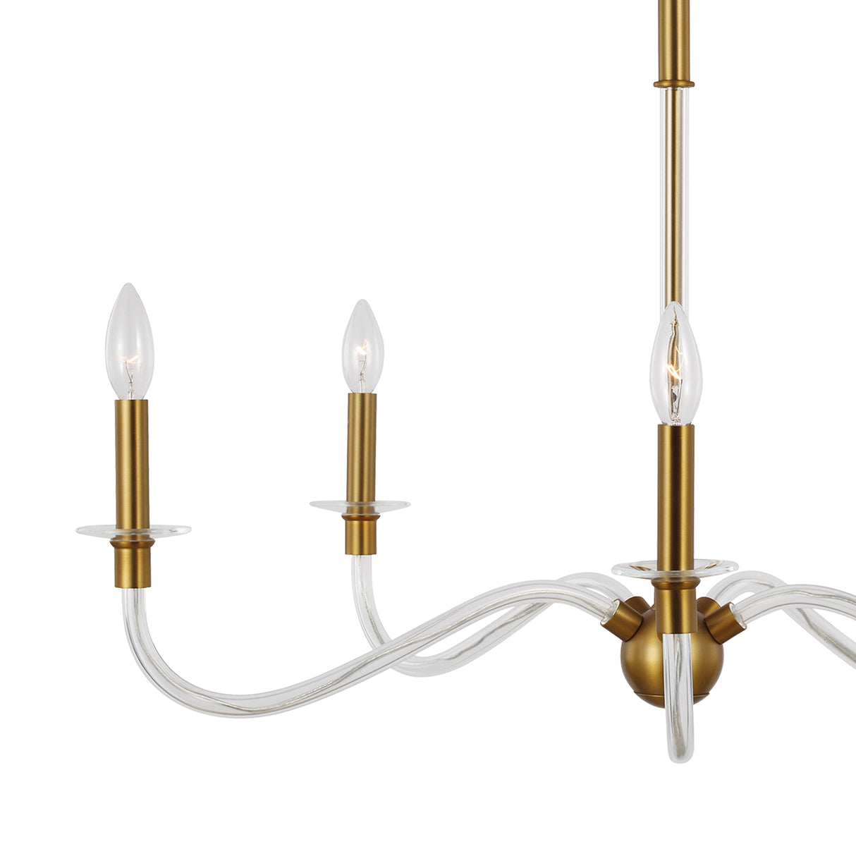 Audrey 5 Light Chandelier 32", Modern Brass