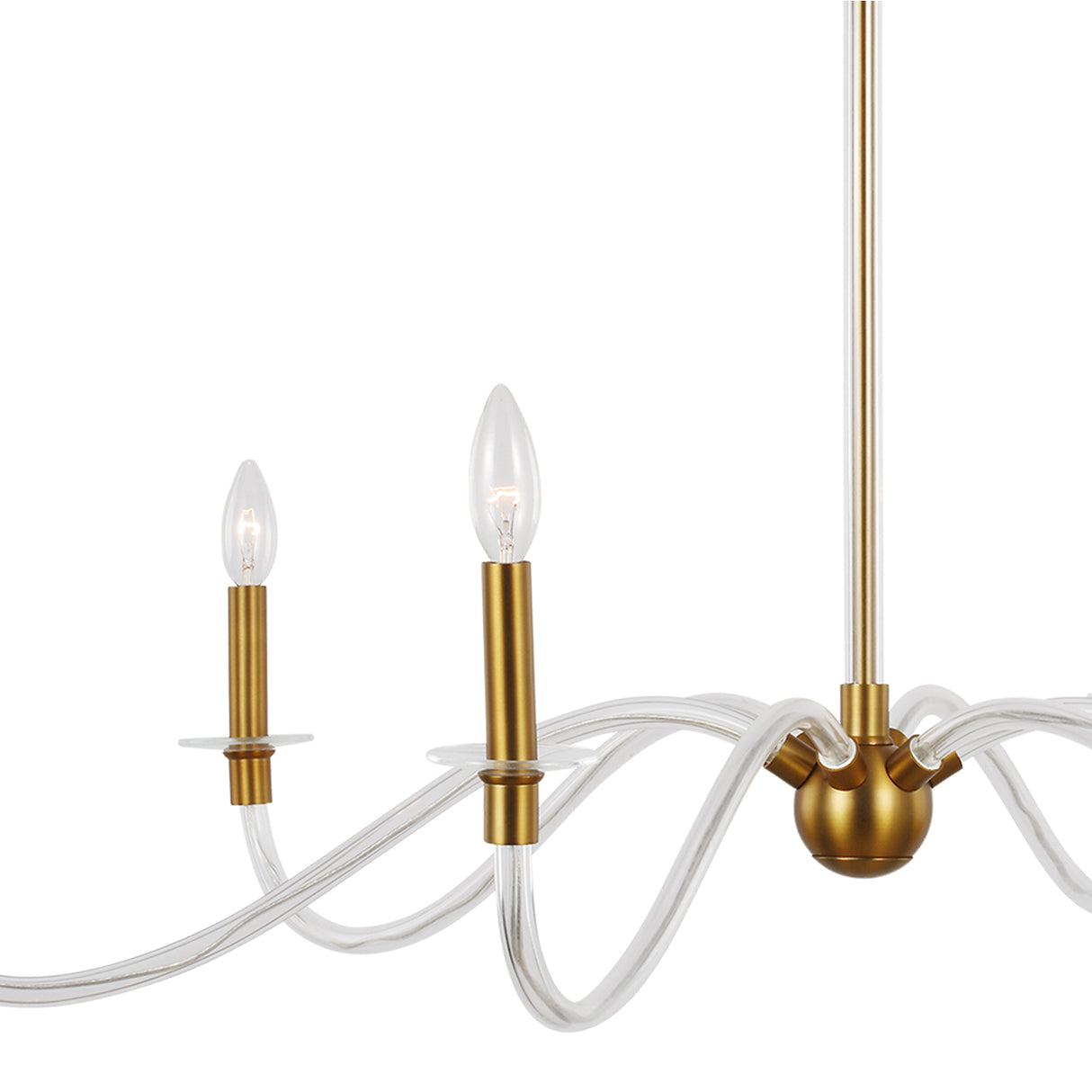 Audrey 6 Light Chandelier 42", Modern Brass