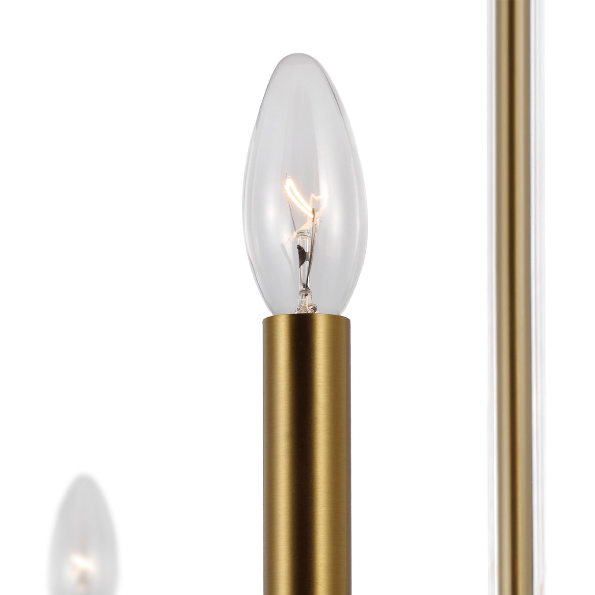 Audrey 6 Light Chandelier 42", Modern Brass
