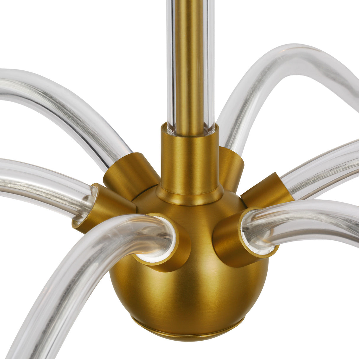 Audrey 6 Light Chandelier 42", Modern Brass