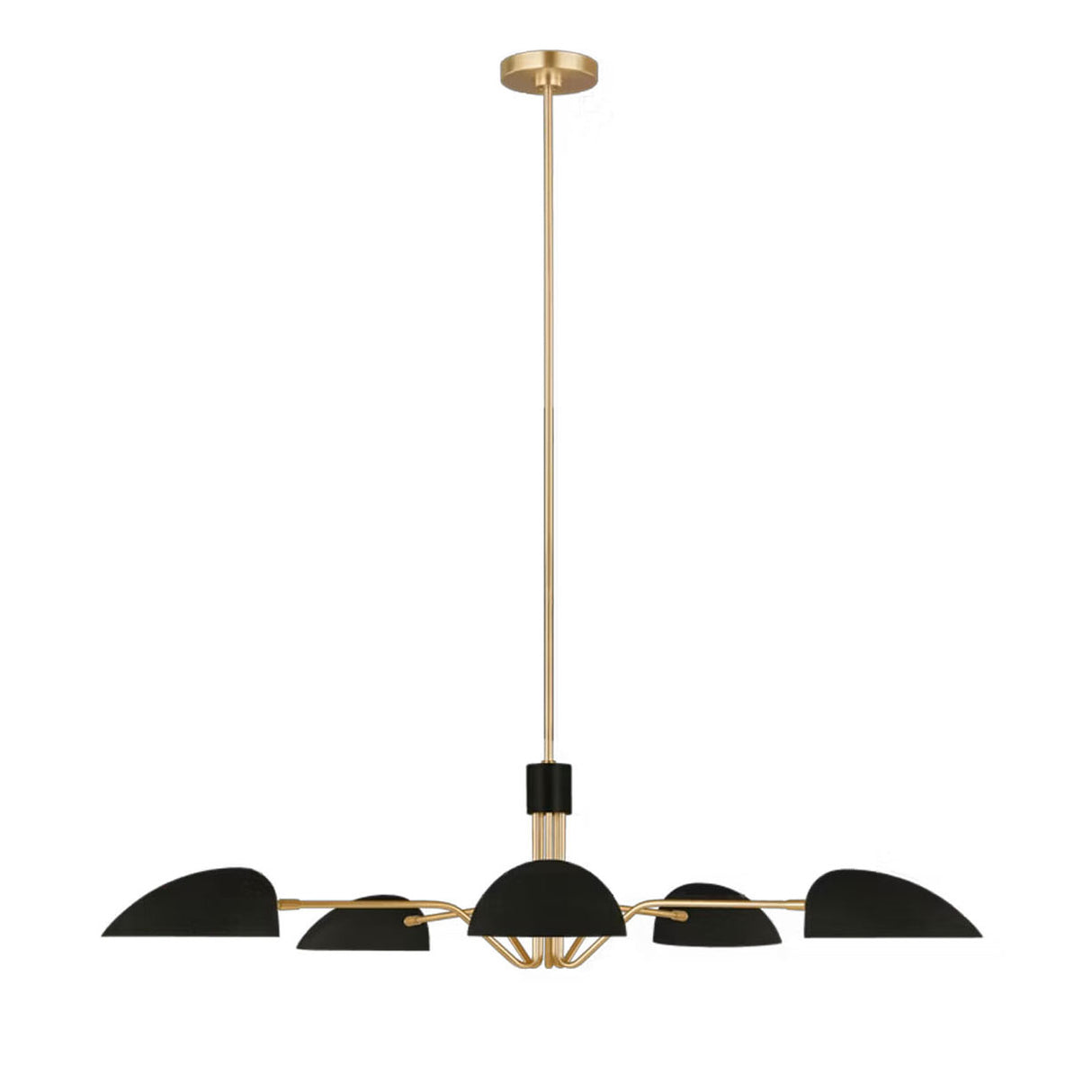 Camden 5 Light Chandelier 48", Matte Black