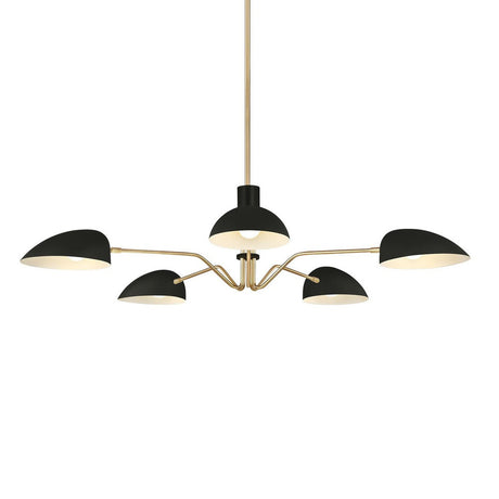 Camden 5 Light Chandelier 48", Matte Black