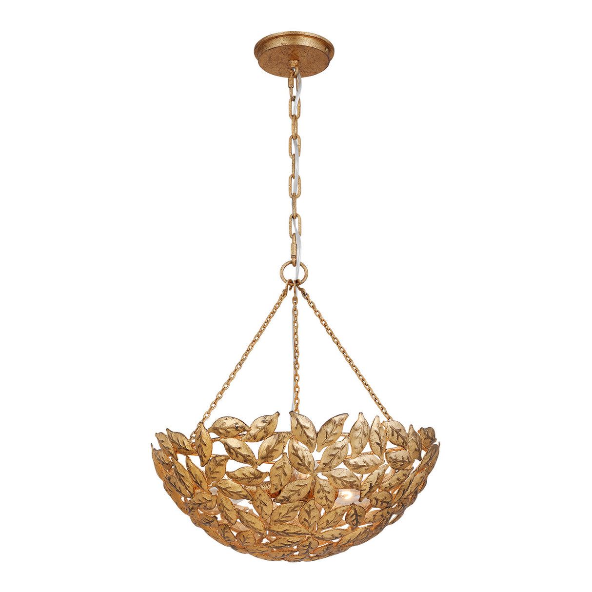 Floren Small Pendant 16", Aged Gilded Brass