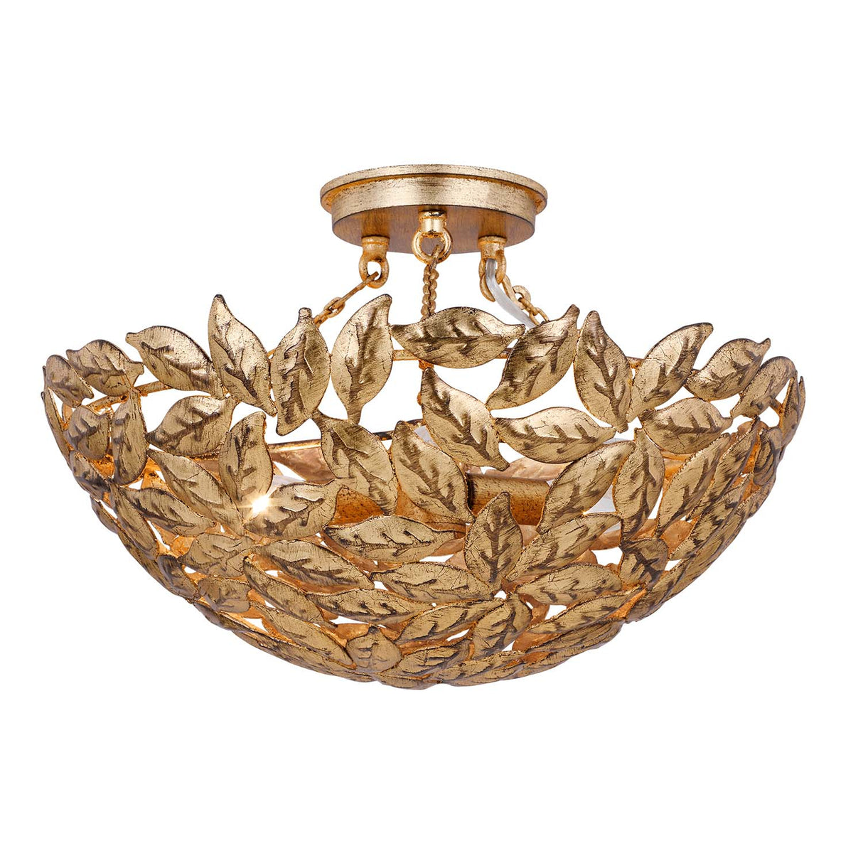 Floren Semi-Flush 16", Aged Gilded Brass