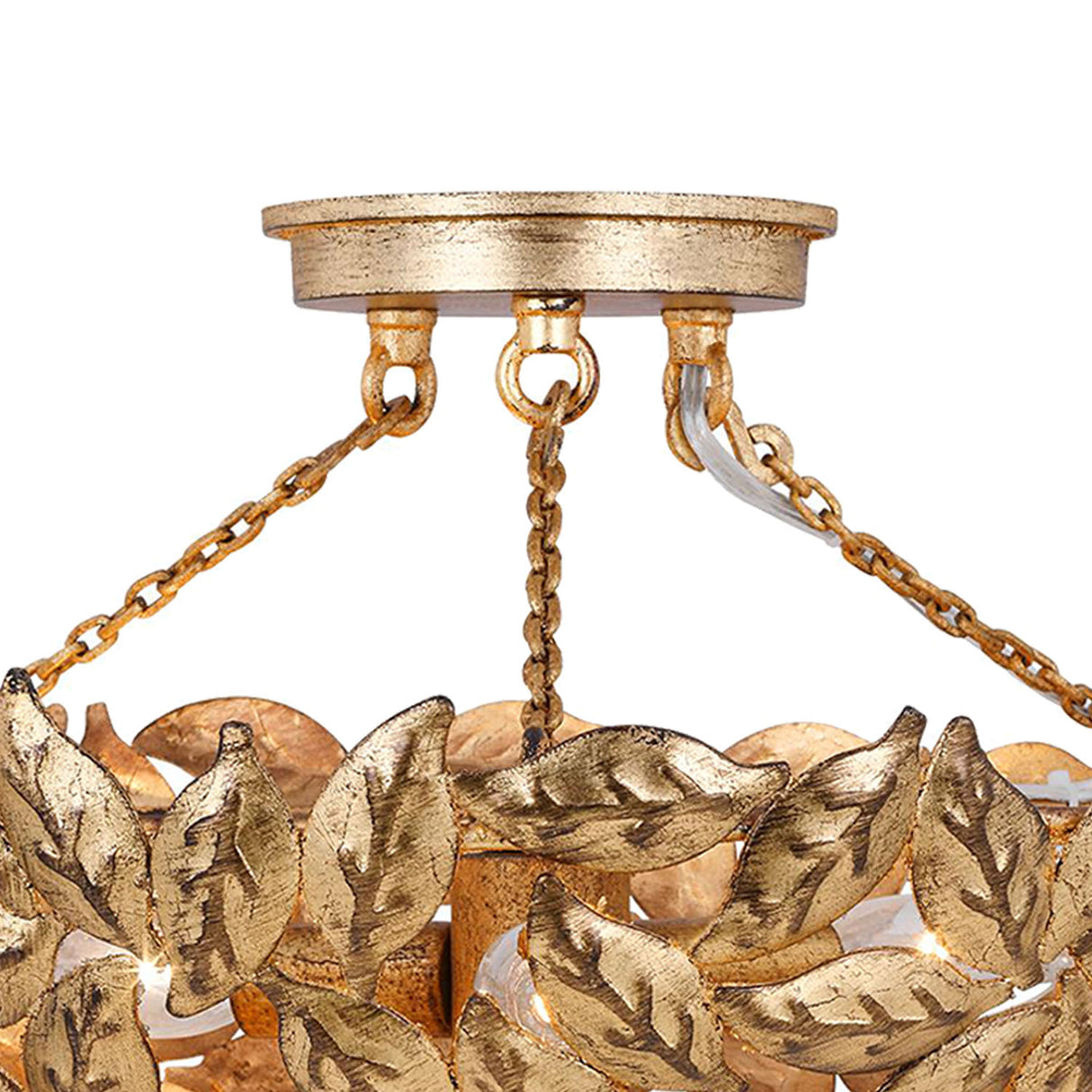 Floren Semi-Flush 16", Aged Gilded Brass